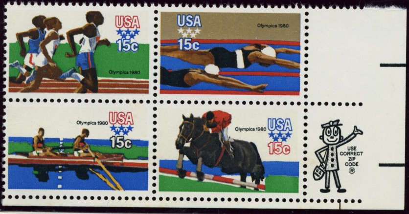 Scott 1791 to 1794 15 Cent Stamp 1980 Summer Olympics
