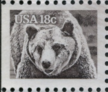 Scott 1884 18 Cent Stamp Brown Bear