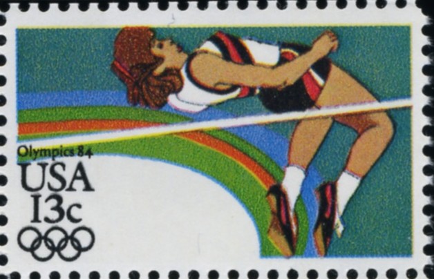 Scott 2049 13 Cent Stamp 1984 Summer Olympics High Jump