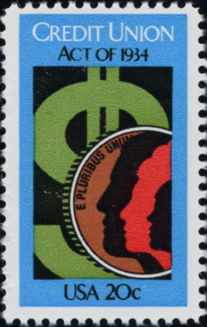Scott 2075 20 Cent Stamp Credit Union Act Of 1934