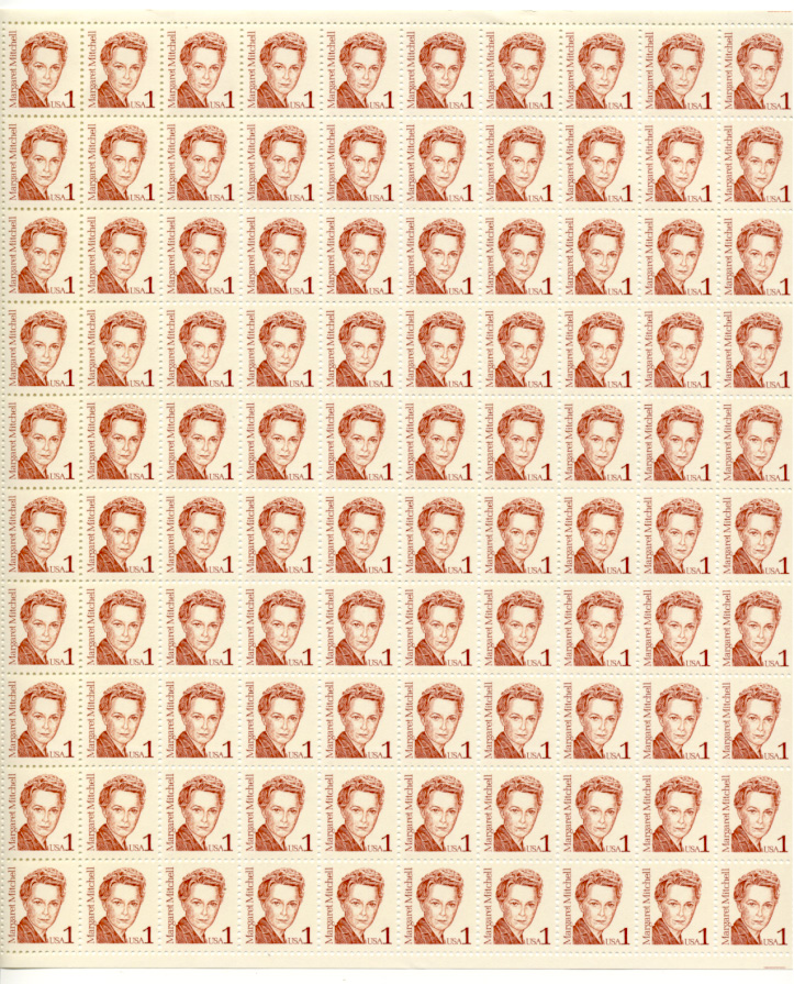 Scott 2168 Margaret Mitchell 1 Cent Stamps Full Sheet