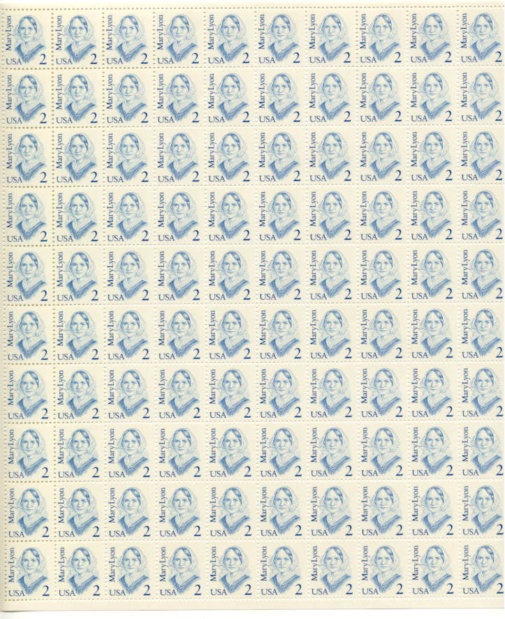 Scott 2169 Mary Lyon 2 Cent Stamps Full Sheet