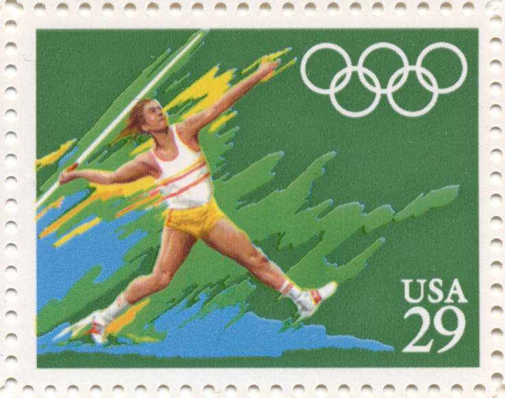 1991 Summer Olympics Javelin 29 Cent Stamp Scott 2556