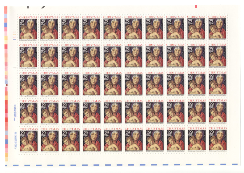 Scott 2710 Madonna and Child Bellini 29 Cents Christmas Stamps Full Sheet