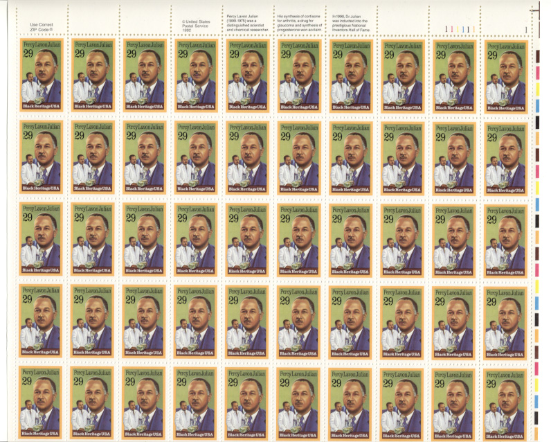 Scott 2746 Percy Lavon Julian 29 Cents Stamps Full Sheet