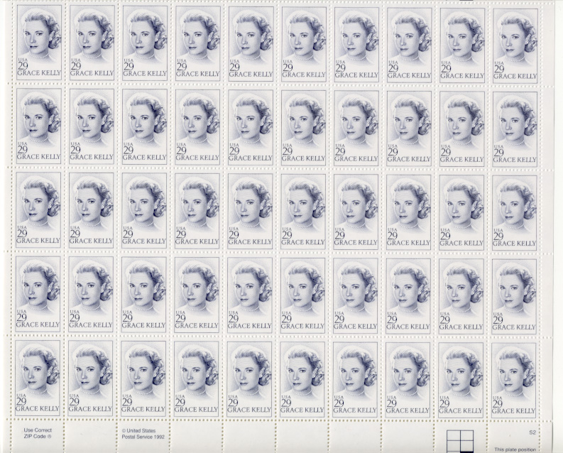 Scott 2749 Grace Kelly 29 Cents Stamps Full Sheet