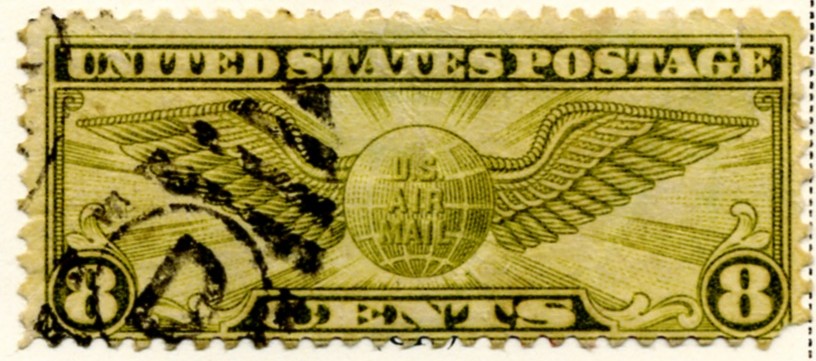 Scott C17 Winged Globe Rotary Press 8 Cent Airmail Stamp a