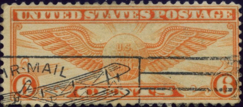 Scott C19 Winged Globe 6 Cent Airmail Stamp