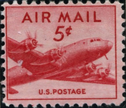 Scott C33 DC-4 Skymaster Small 5 Cent Airmail Stamp