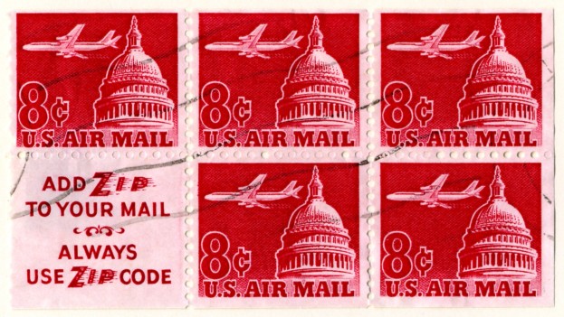 Scott C64 Jetliner Over Capitol 8 Cent Airmail Stamp Booklet Pane