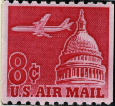 Scott C65 Jetliner Over Capitol 8 Cent Airmail Coil Stamp