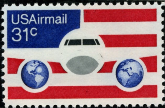 Scott C90 Jetliner Stars and Stripes 31 Cent Airmail Stamp