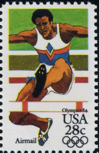 Scott C102 Summer Olympics Hurdles 28 Cent Airmail Stamp