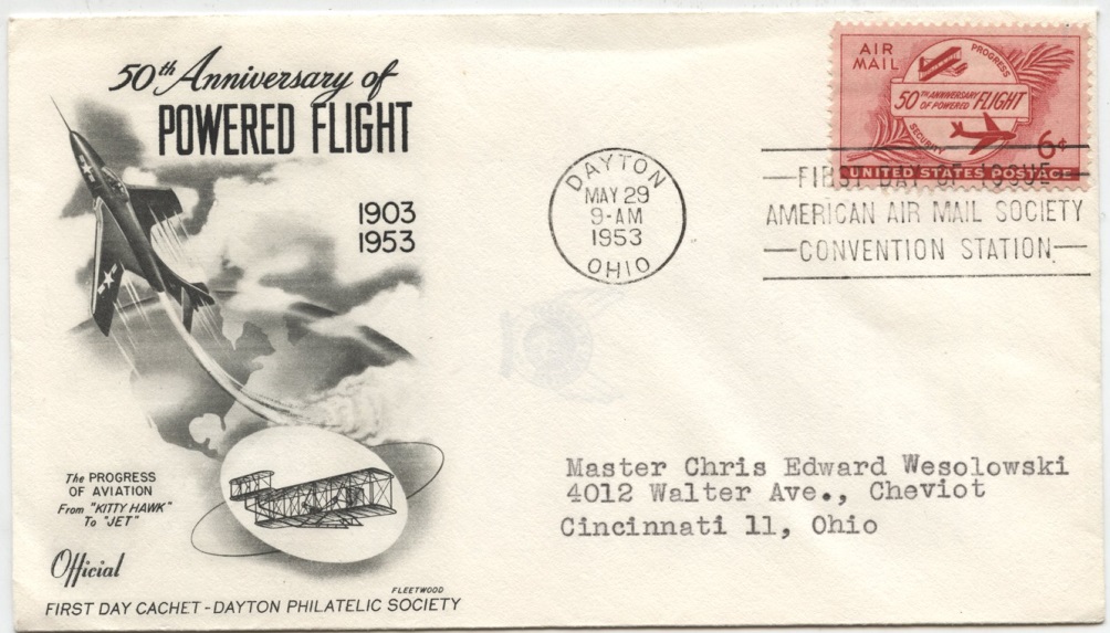 Scott C47 Wright Brothers Anniversary 6 Cent Airmail Stamp First Day Cover