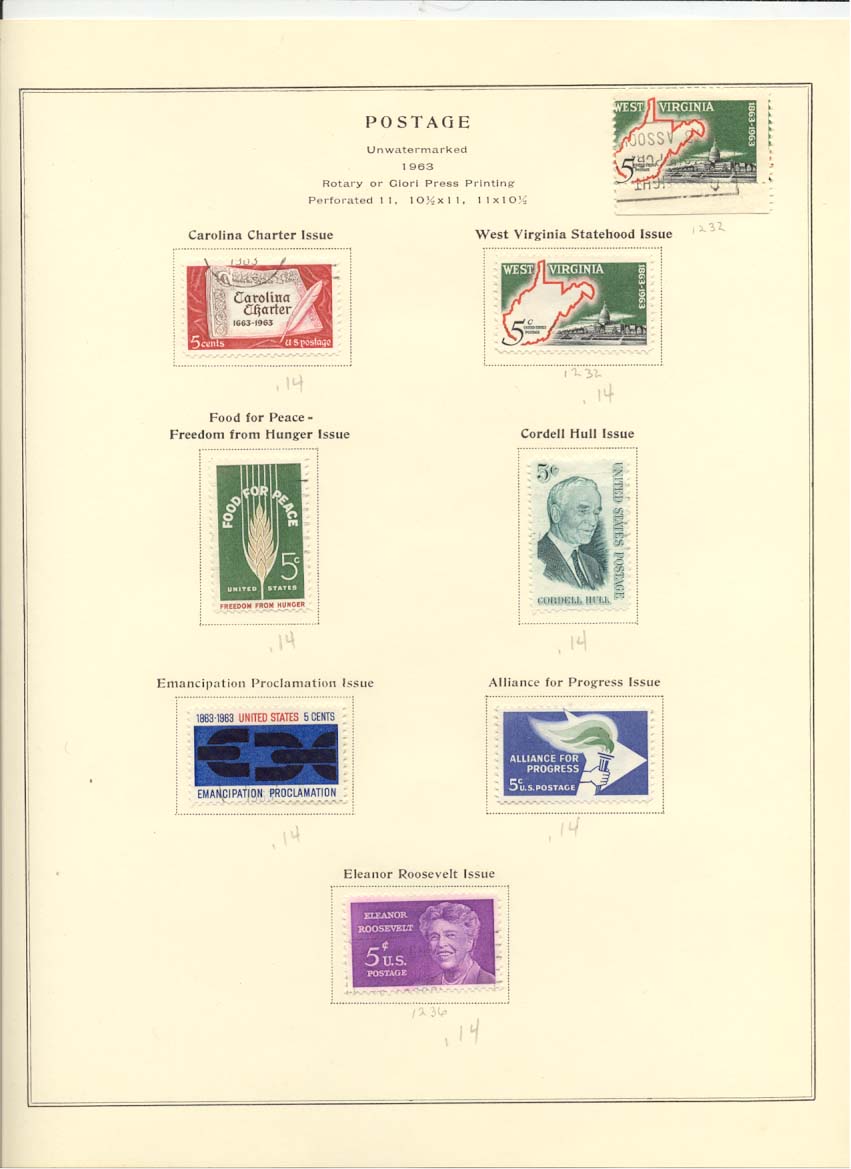 Postage Stamps Scott 1230 1232 1231 1235 1233 1234 1236