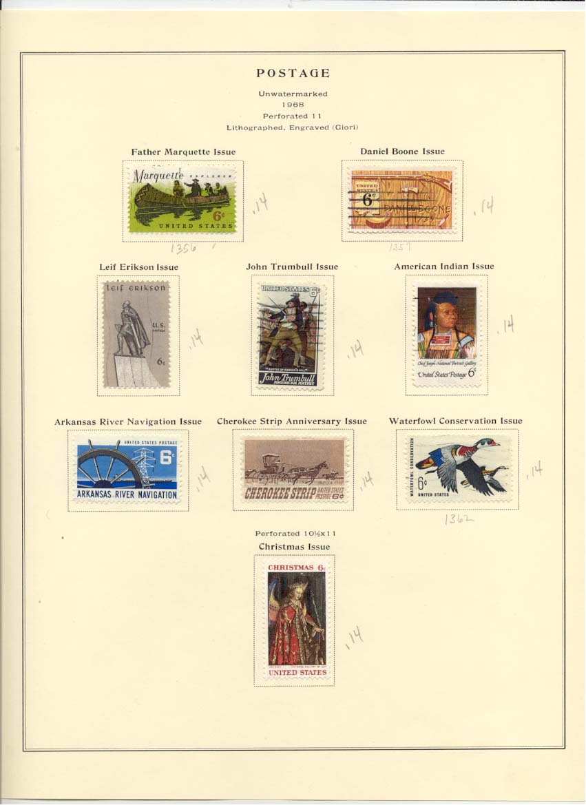 Postage Stamps Scott 1356 1357 1359 1361 1364 1358 1360 1362 1363