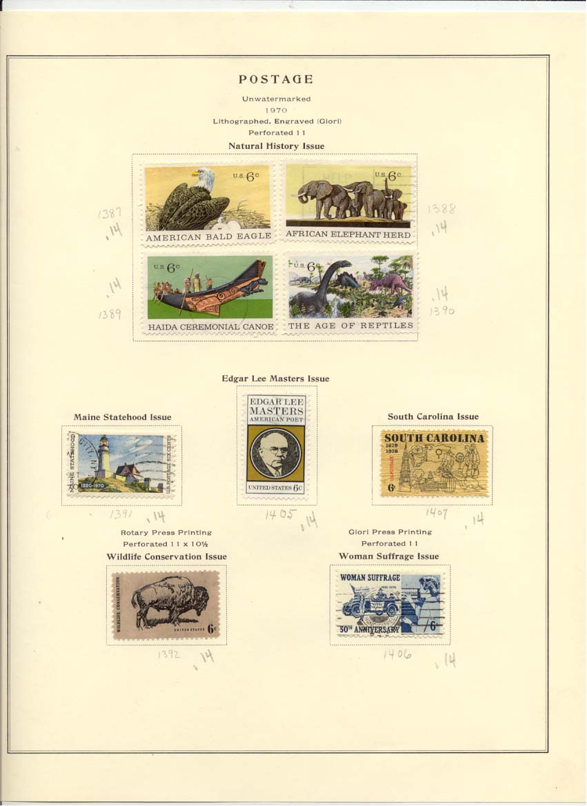 Postage Stamps Scott 1387 1388 1389 1390 1391 1405 1407 1392 1406