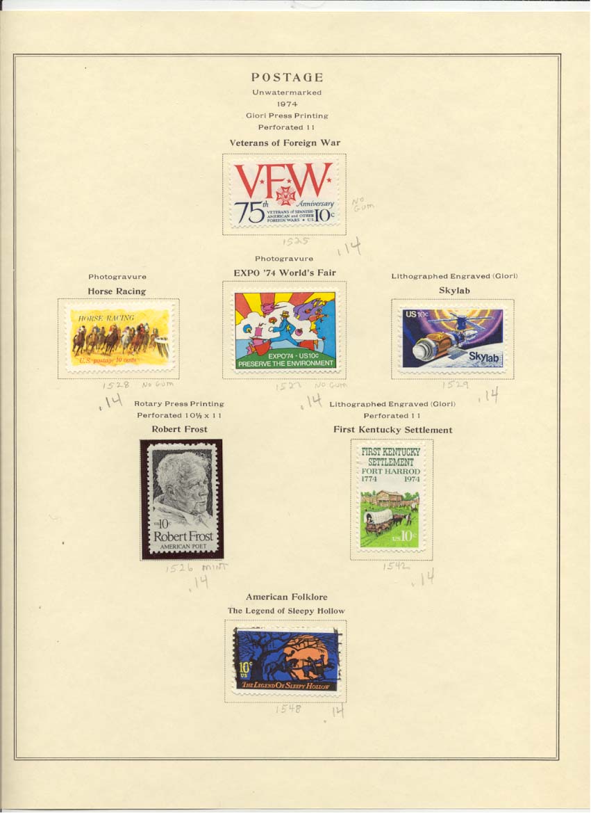 Postage Stamps Scott 1525 1528 1527 1529 1526 1542 1548