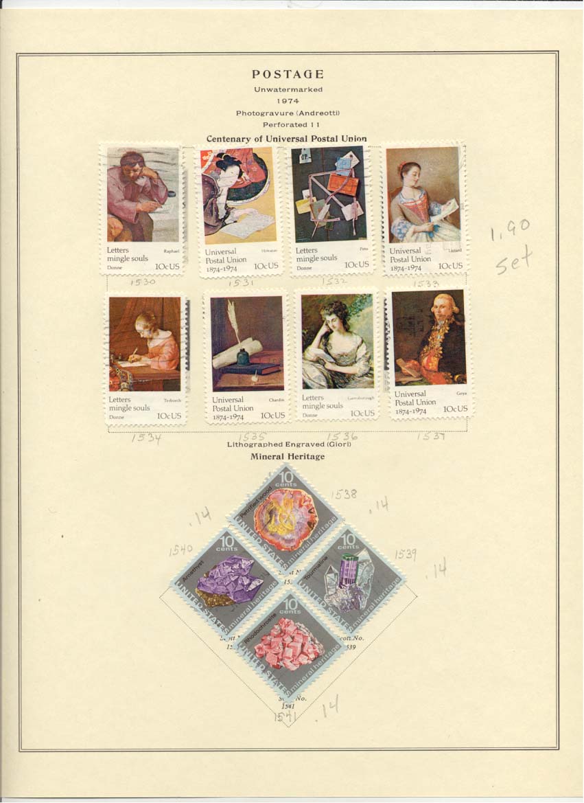 Postage Stamp Scott 1530 1531 1532 1533 1534 1535 1536 1537 1538 1539 1540 1541