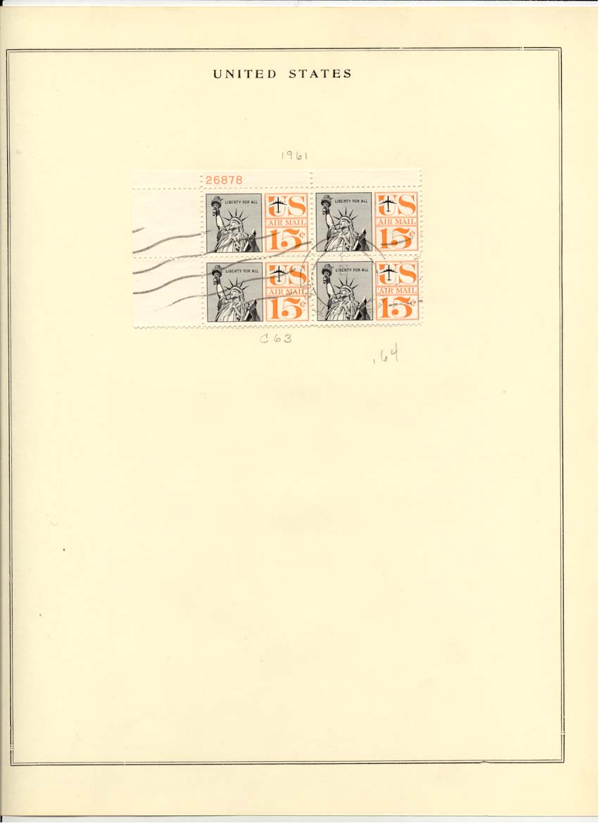Air Post Air Mail Stamps Scott C63