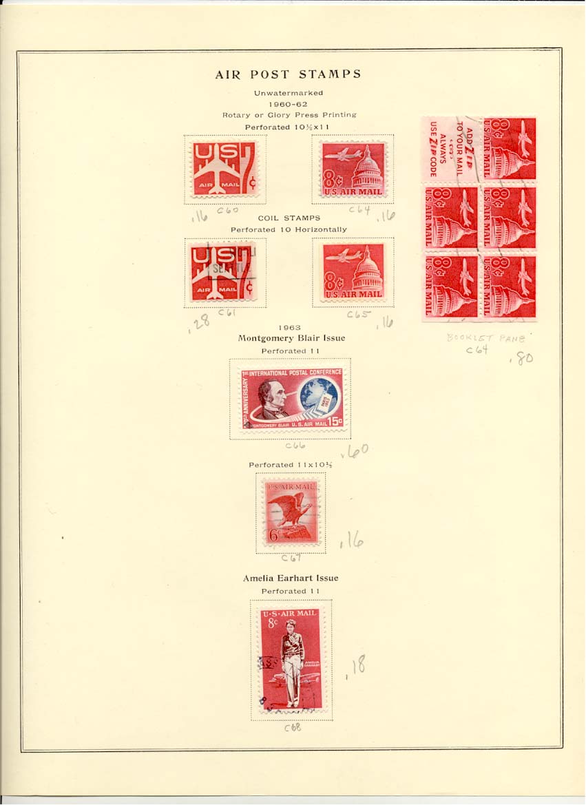 Air Post Air Mail Stamps Scott C60 C64 C61 C65 C66 C67 C68