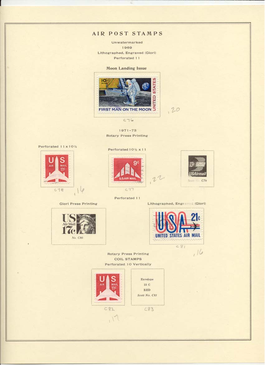 Air Post Air Mail Stamps Scott C76 C77 C78 C81 C82