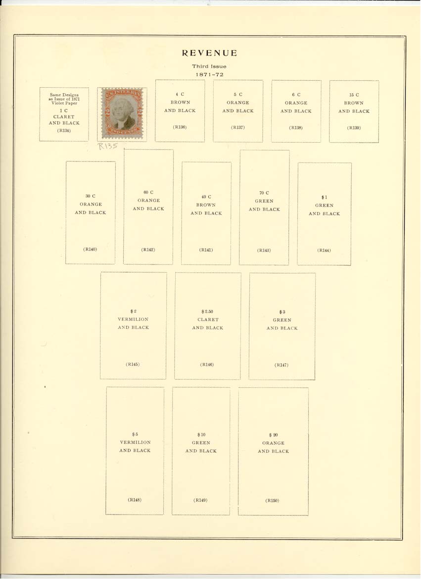 First Issue Revenue Stamp Catalog R75c