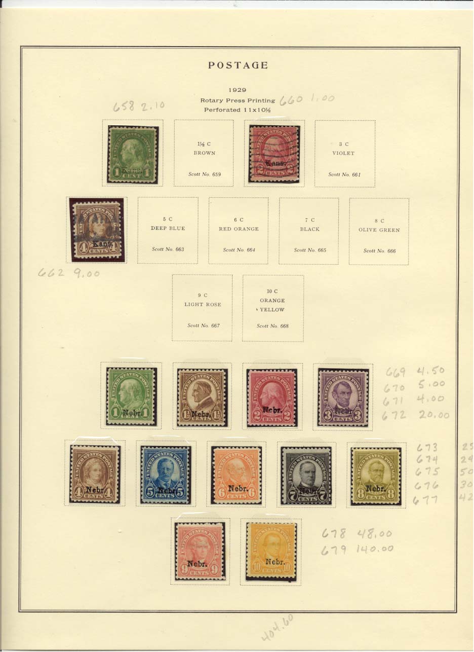 Postage Stamps Scott #658, 660, 662, 669, 670, 671, 672, 673, 674, 675, 676, 677, 678, 679