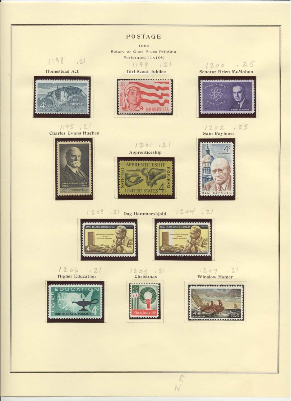 Postage Stamps Scott #1198, 1199, 1200, 1195, 1201, 1202, 1203, 1204, 1206, 1205, 1207