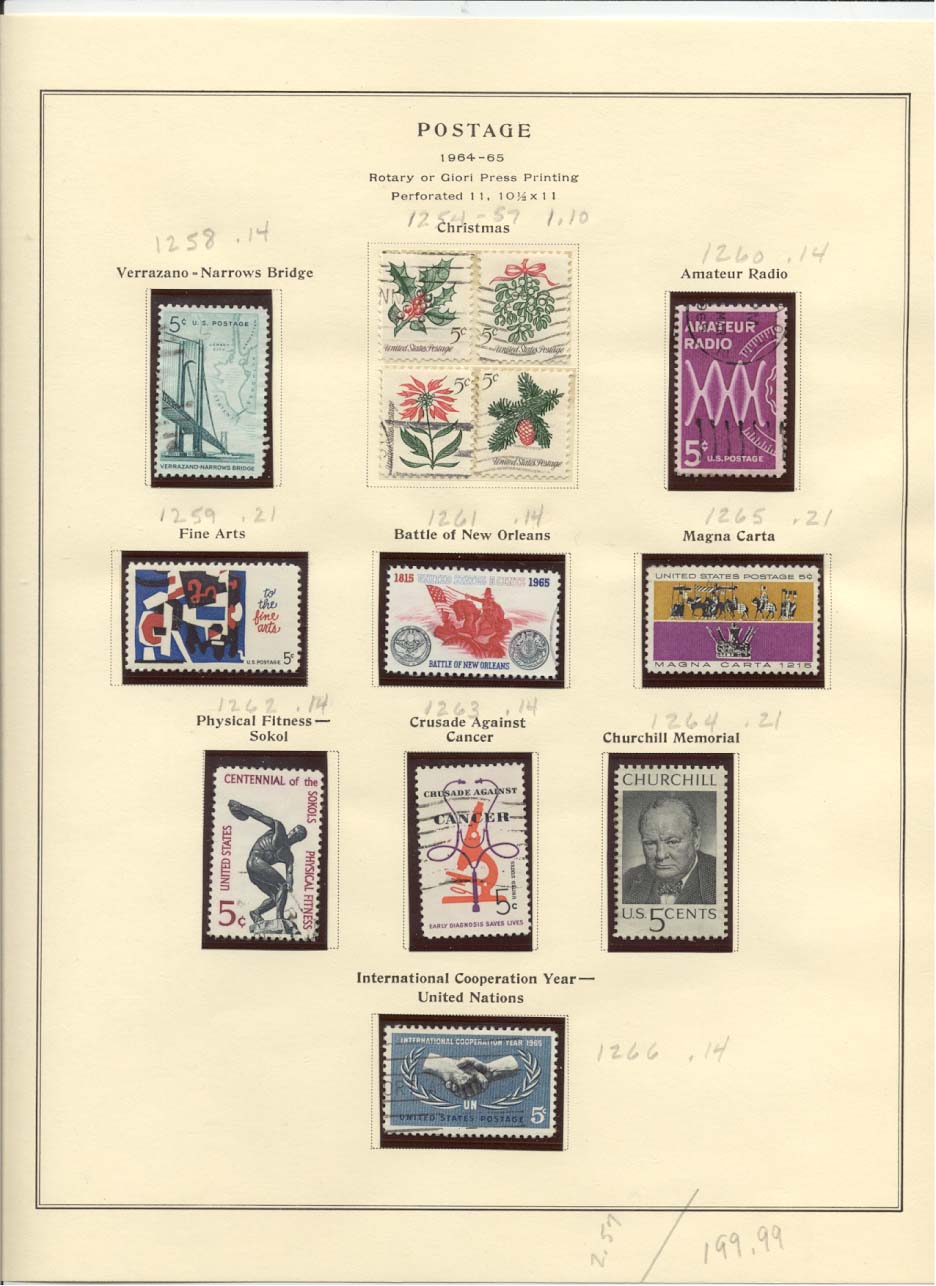 Postage Stamps Scott #1258, 1254-1257, 1260, 1259, 1261, 1265, 1262, 1263, 1264, 1266