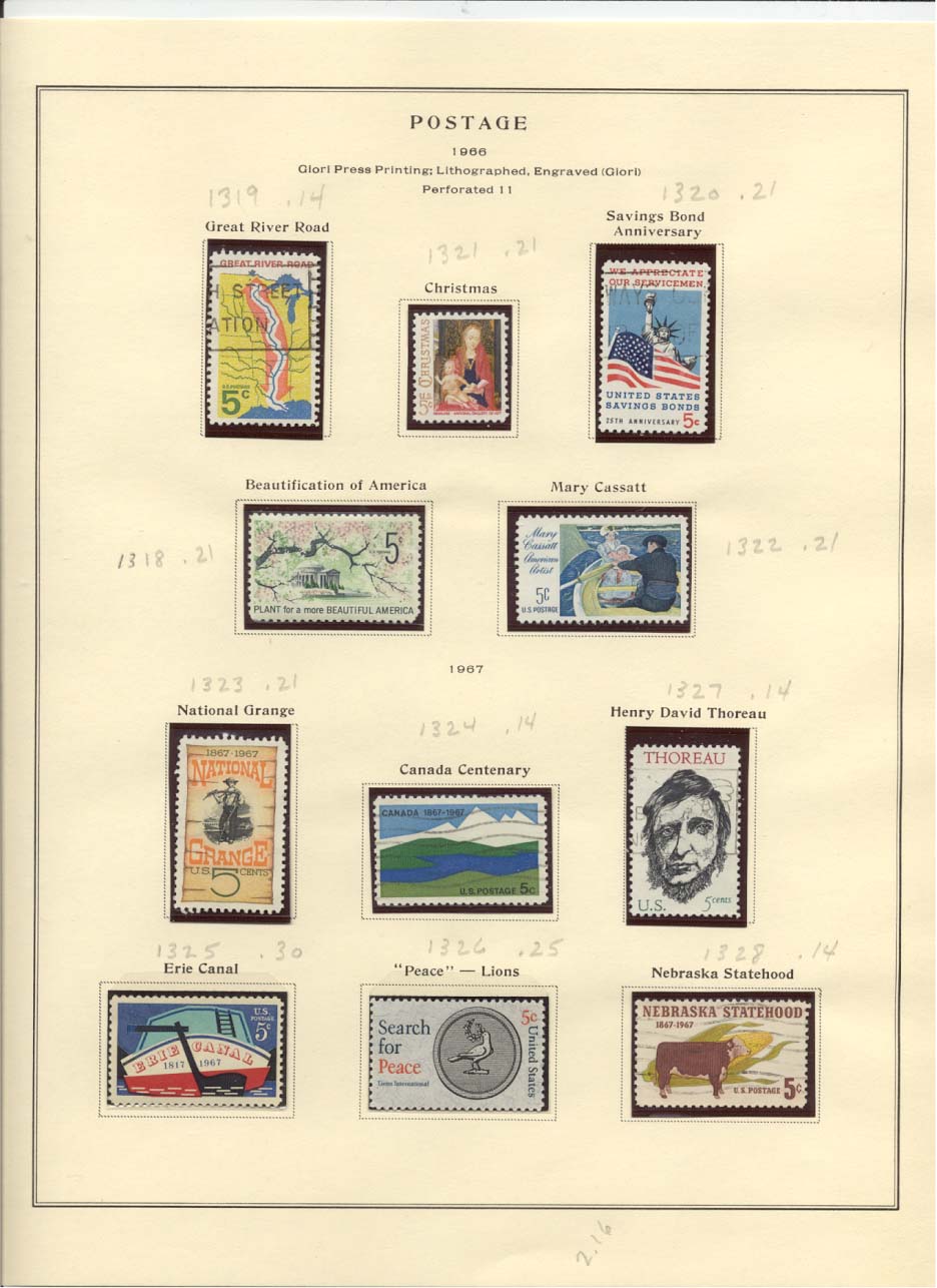Postage Stamps Scott #1319, 1321, 1320, 1318, 1322, 1323, 1324, 1327, 1325, 1326, 1328