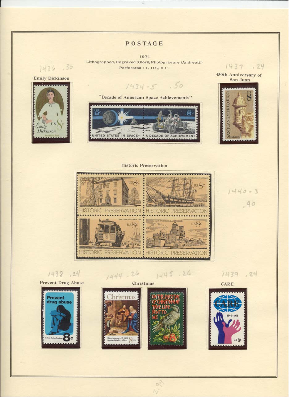 Postage Stamps Scott #1436, 1434-1435, 1437, 1440-1443, 1438, 1444, 1445, 1439