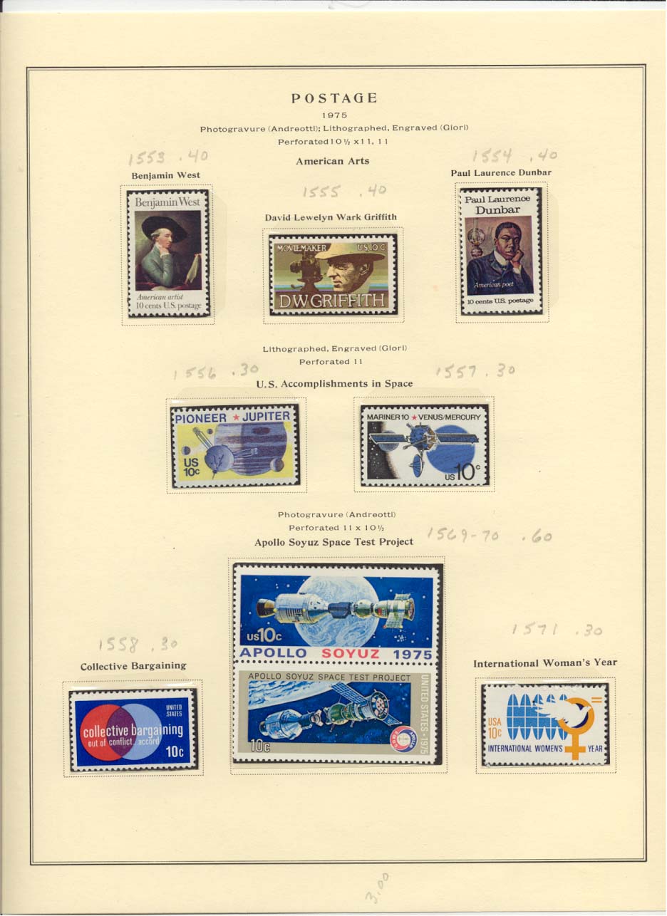 Postage Stamps Scott #1553, 1555, 1554, 1556, 1557, 1558, 1569-1570, 1571