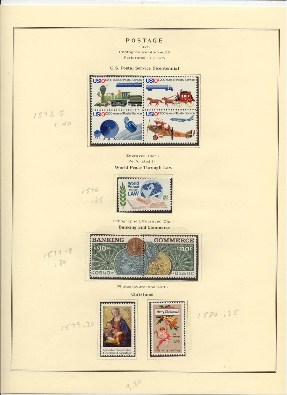 Postage Stamps Scott #1572-1575, 1576, 1577-1578, 1579, 1580