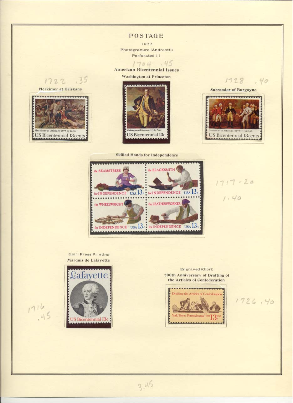 Postage Stamps Scott #1722, 1704, 1728, 1717-1720, 1716, 1726
