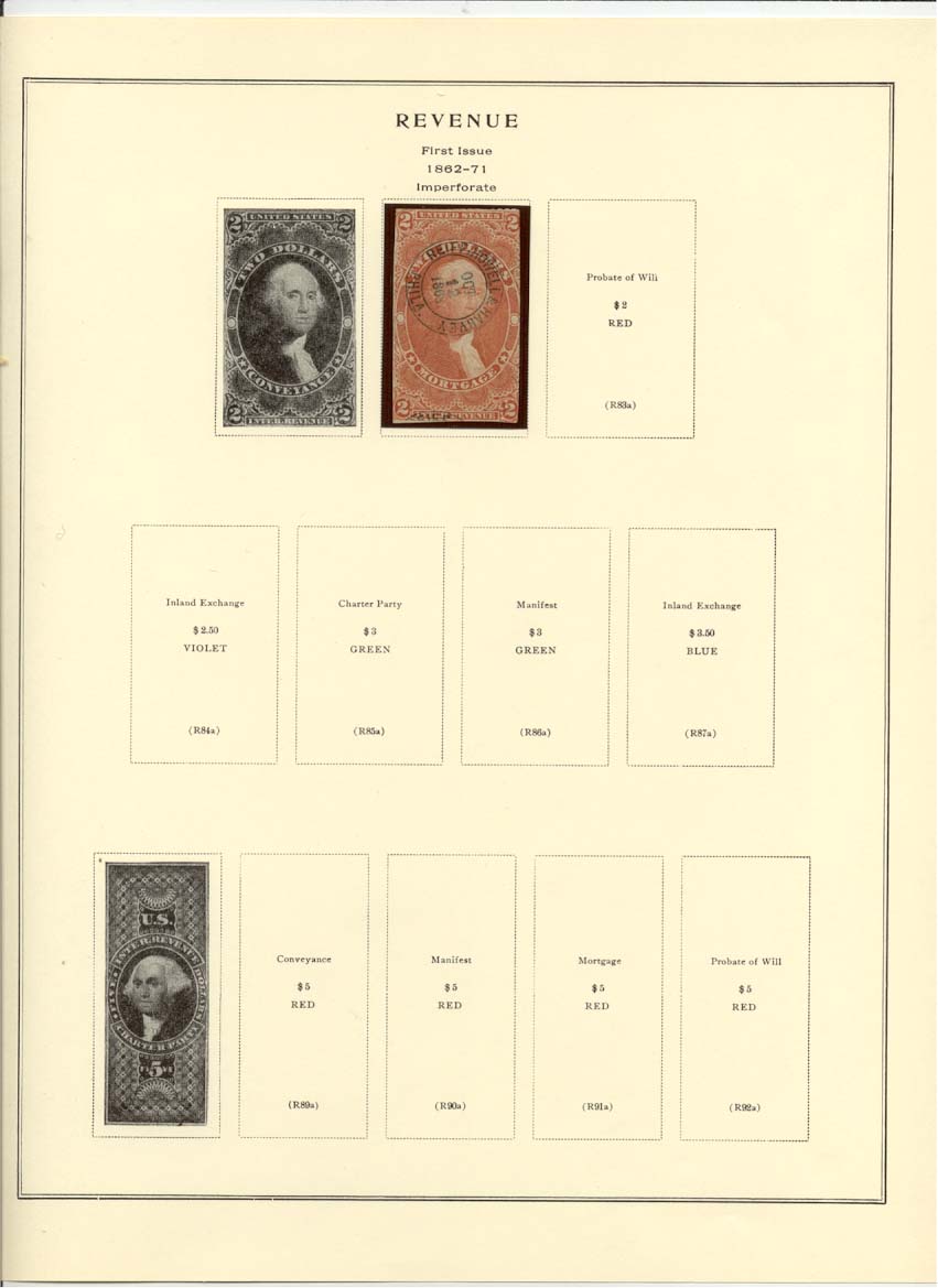First Issue Revenue Stamp Catalog #R82a