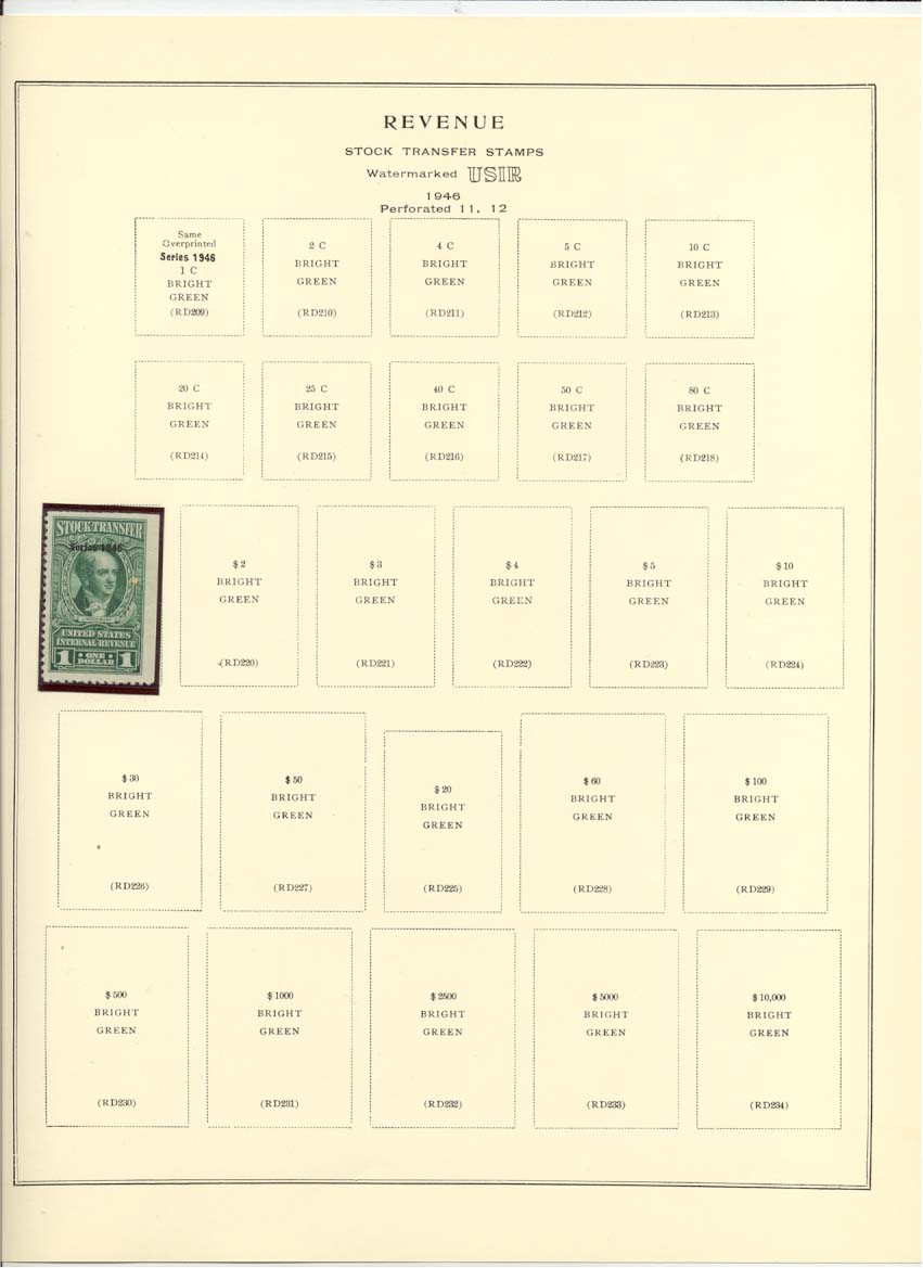 Stock Transfer Revenue Stamp Catalog #RD219