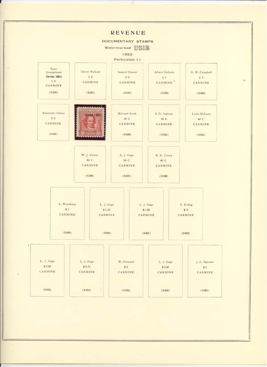 Documentary Revenue Stamps Catalog #R592