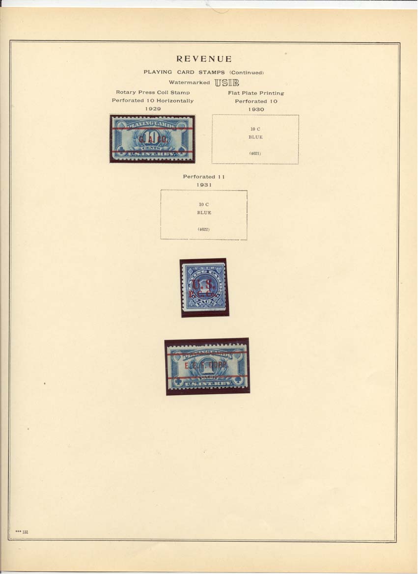 Playing Card Revenue Stamps Catalog #4620 and Two Unidentified