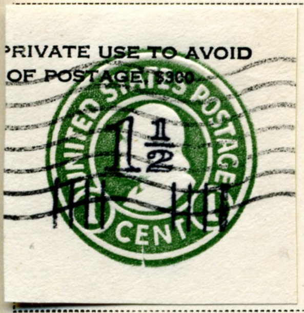 Scott U515 1 1/2 Cents on 1 Cent Envelope Stamp Benjamin Franklin on White
