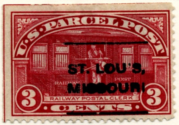 Scott Q3 3 Cent Parcel Post Stamp Railway Postal Clerk