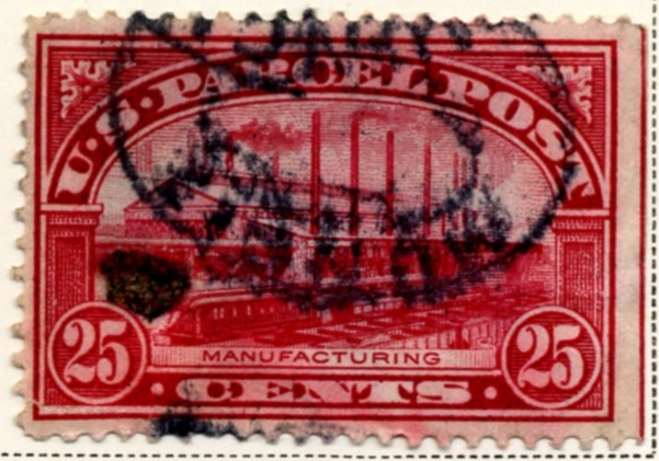 Scott Q9 25 Cent Parcel Post Stamp Manufacturing
