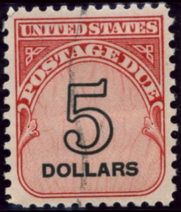 Scott J101 5 Dollar Postage Due Stamp
