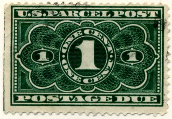 Scott JQ1 1 Cent Parcel Post Postage Due Stamp