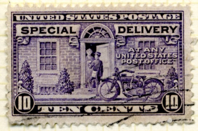 Scott E15 10 Cent Special Delivery Stamp Motorcycle Messenger