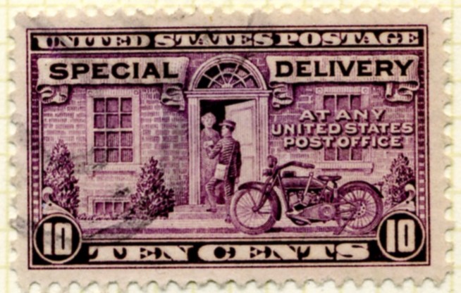 Scott E15 10 Cent Special Delivery Stamp Motorcycle Messenger a