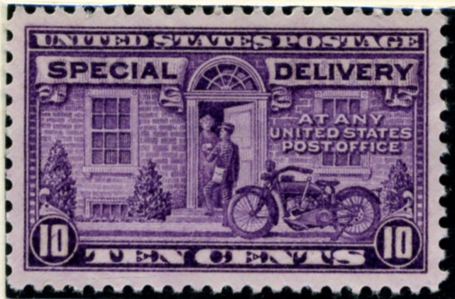 Scott E15 10 Cent Special Delivery Stamp Motorcycle Messenger e