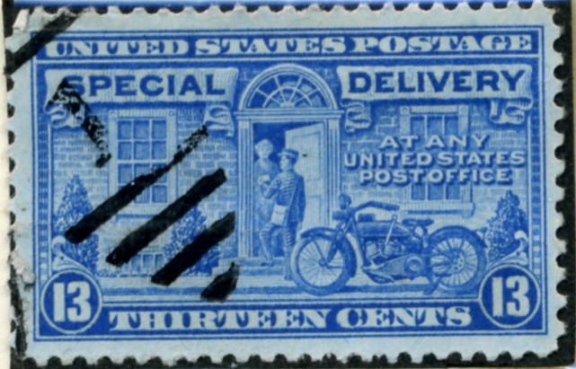 Scott E17 13 Cent Special Delivery Stamp Motorcycle Messenger a
