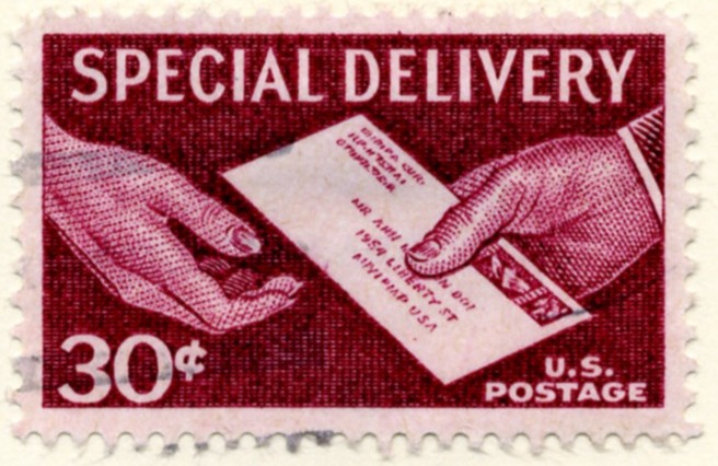 Scott E21 30 Cent Special Delivery Stamp Handing Letter