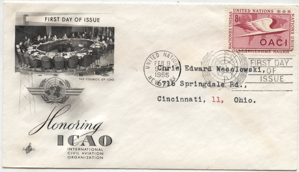 Scott 32 8 Cent United Nations ICAO Stamp First Day Cover